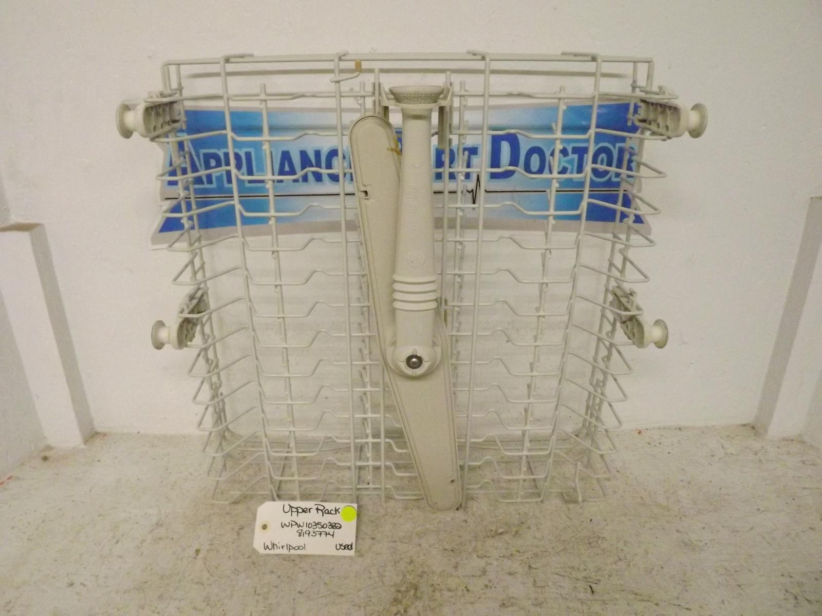 Whirlpool Dishwasher WPW10350382 8193774 Upper Rack Used Whirlpool Dishwasher WPW10350382 8193774 Upper Rack Used